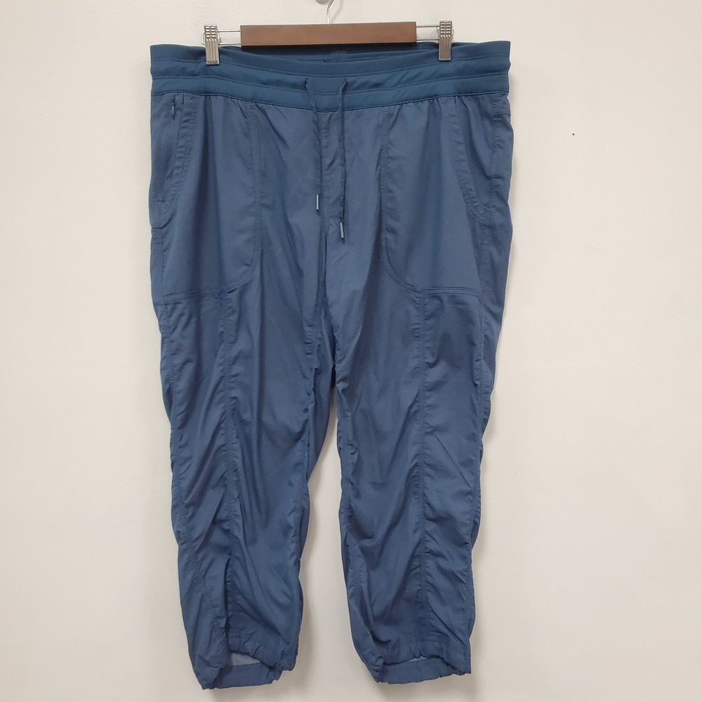 The North Face Womens Aphrodite Cropped Hiking Pants Size XL Blue Drawstring